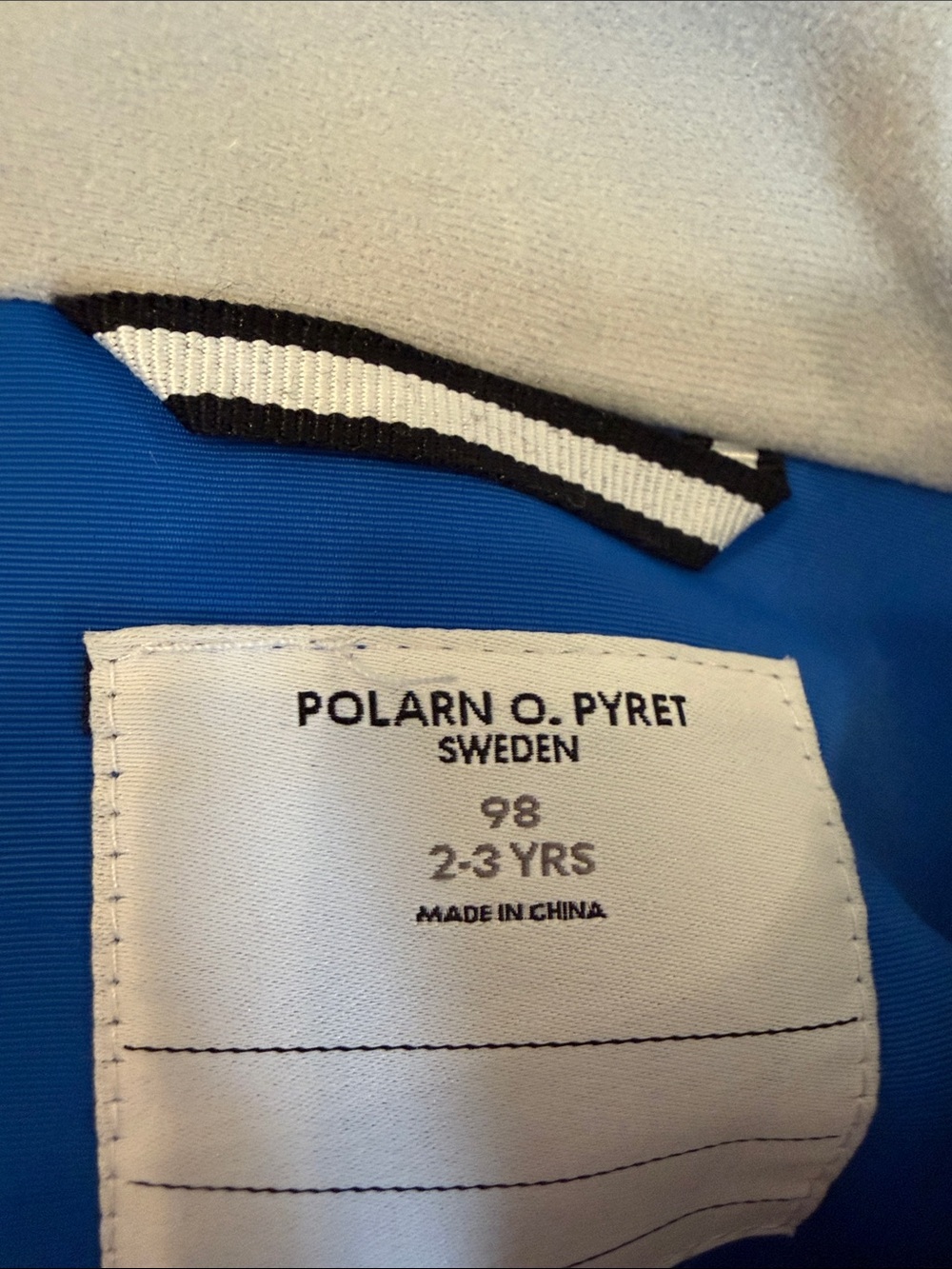 Polarn O Pyret Kids Waterproof Blue Hooded Jacket - Picture 2 of 2